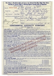 Redd Foxx of ''Sanford & Son'' Signed Airline Trip Insurance Policy From 1963 -- 8.5'' x 11'' -- Near Fine Condition -- From Redd Foxx Estate
