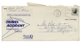 Redd Foxx of ''Sanford & Son'' Signed Airline Trip Insurance Policy From 1963 -- 8.5'' x 11'' -- Near Fine Condition -- From Redd Foxx Estate