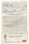 Redd Foxx of ''Sanford & Son'' Signed Airline Trip Insurance Policy From 1964 -- 8.5'' x 11'' -- Near Fine Condition -- From Redd Foxx Estate