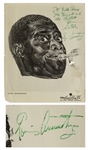 Louis Armstrong Signed Publicity Picture, Inscribed To Redd Foxx / The Youngest and the Greatest / Satch / Louis Armstrong -- 8 x 10 -- Creasing & Light Wear, Very Good Condition