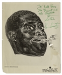 Louis Armstrong Signed Publicity Picture, Inscribed ''To Redd Foxx / The Youngest and the Greatest / Satch / Louis Armstrong'' -- 8'' x 10'' -- Creasing & Light Wear, Very Good Condition