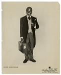 Louis Armstrong Signed Publicity Picture, Inscribed ''To Redd Foxx / The Youngest and the Greatest / Satch / Louis Armstrong'' -- 8'' x 10'' -- Creasing & Light Wear, Very Good Condition