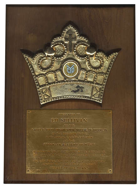 Ed Sullivan Award From the Catholic Youth Organization in 1955