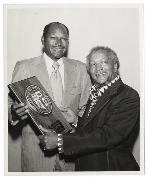 City of Los Angeles Award Given to Redd Foxx of ''Sanford & Son'' From Mayor Tom Bradley -- 1973, With Photos -- Wood & Metal, 12'' x 17'' x 1.5'' -- Very Good -- From Redd Foxx Estate