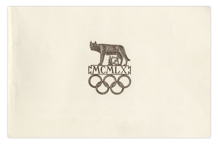 1960 Olympic Torch Program -- Celebrating the Arrival of the Olympic Torch in Rome on 24 August 1960