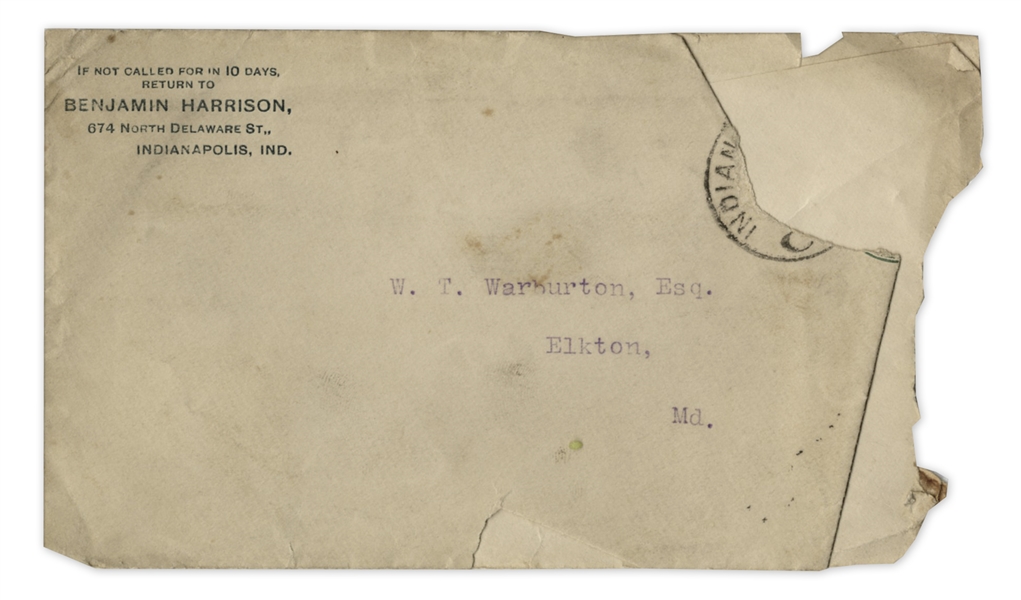 Benjamin Harrison Typed Letter Signed as President-Elect in November 1888