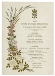 King George V Royal Wedding Breakfast Menu From 1893 -- Stunning