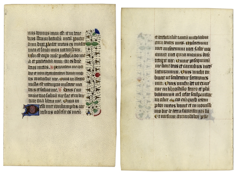 Illuminated Manuscript -- 15th Century French Prayer Book Decorated in Vibrant Colors