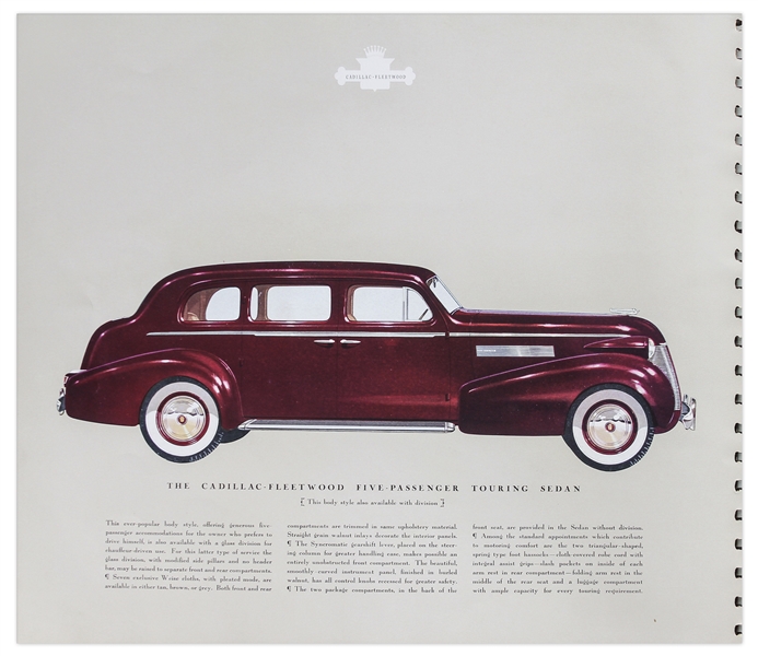 1939 Cadillac Fleetwood Brochure -- Showcasing the Luxury Car Company's Vintage Fleet