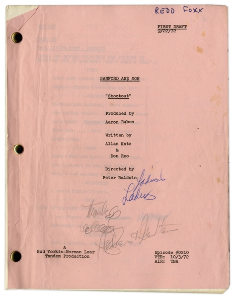 ''Sanford & Son'' Season 2, Episode 9 First Draft Script Owned & Annotated by Redd Foxx, With Drawing by Him -- 37 Pages -- Very Good Condition -- From Redd Foxx Estate