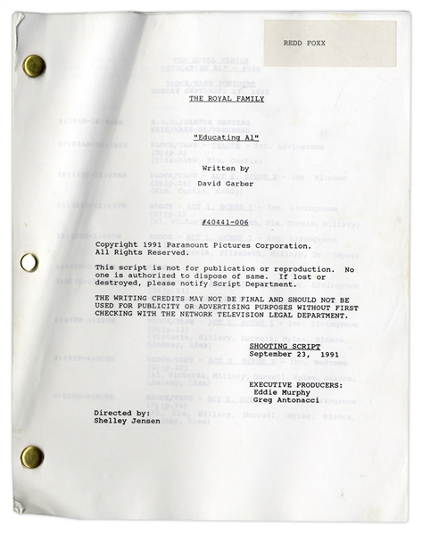 ''The Royal Family'' Episode 7 Shooting Script Owned by Redd Foxx of ''Sanford & Son'' -- 44 Pages -- Creasing, Overall Very Good Condition -- From Redd Foxx Estate