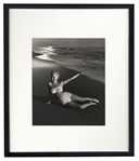 Original 1946 Photograph of Marilyn Monroe Taken by Andre de Dienes -- With de Dienes Backstamp, Developed by Him From His Negative -- Large Format Photo Measures 11 x 12.25