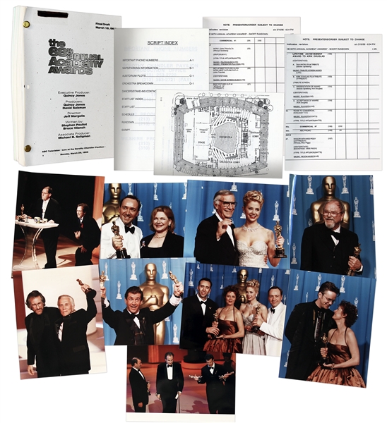 68th Academy Awards Presentation ''Final Draft'' Script With Detailed Schedule, Staff List, Rundown & Script -- With 9 Original Photos of Award Winners