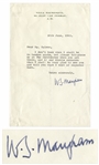 Somerset Maugham Typed Letter Signed
