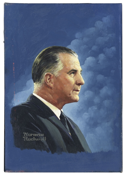 Norman Rockwell Oil Painting of Vice President Spiro Agnew -- Cover Illustration for TV Guide on 16 May 1970