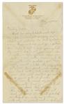 Rene Gagnon Autograph Letter Signed -- ''...carry our rifle, and a 60 lb. pack, our ammunition belt, full of ammunition bayonets, steel helmets...Im so tired...'' -- With Original Signed Envelope