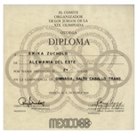 Silver Medal From the 1968 Summer Olympics, Held in Mexico City, Mexico -- Awarded for the Gymnastics Vault Event