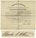 Chester A. Arthur Document Signed as President in 1883