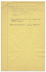 Handwritten Note by Richard Nixon From August 1966 as He Prepared to Contest LBJ for the Presidency -- ...This adm [Johnson administration] to blame / the people are hurt...