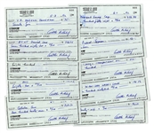 Lot of 10 Arthur Ashe Signed Checks -- From the Arthur Ashe Estate