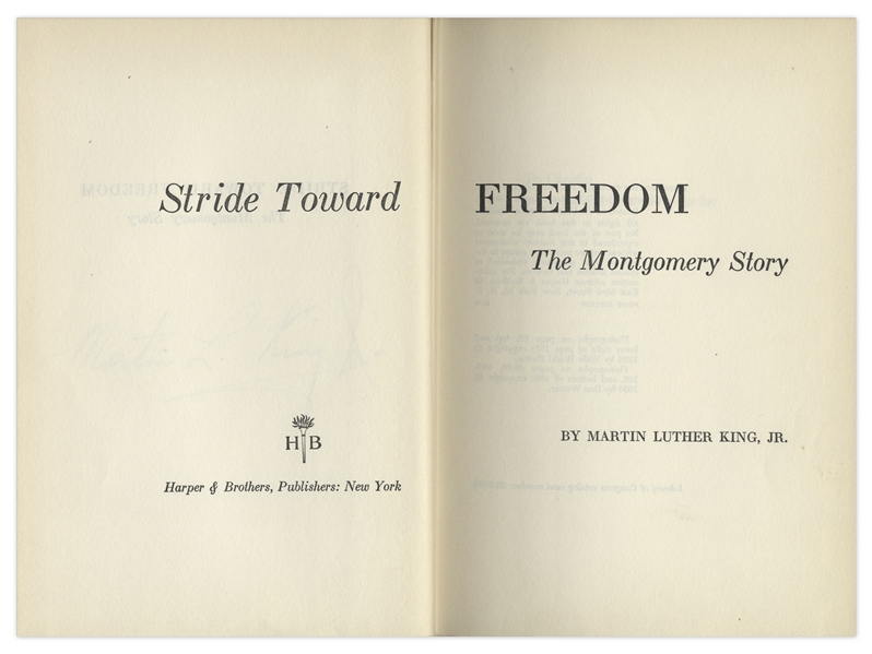Martin Luther King, Jr. Signed First Edition of ''Stride Toward Freedom'' -- Uninscribed
