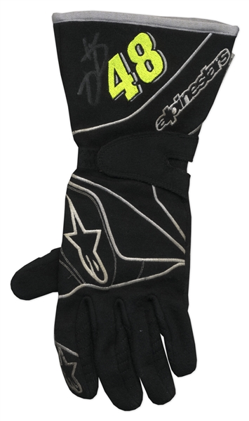 Jimmie Johnson Race-Worn & Signed Driving Gloves -- With COA From Jimmie Johnson Foundation