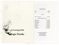 An Evening With Roger Penske Program Signed by Penske, Carroll Shelby & Parnelli Jones