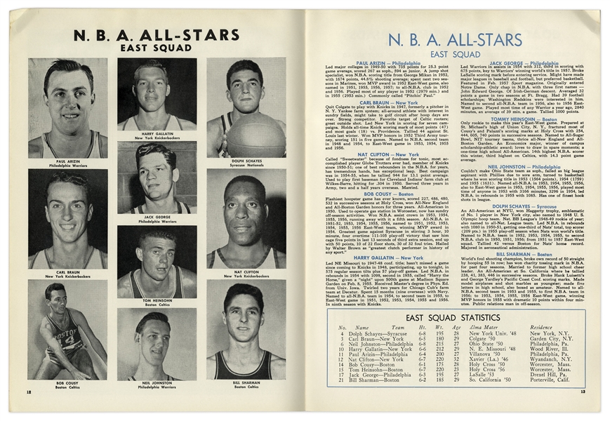 1957 NBA All Star Game Program