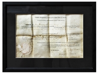 James Madison & James Monroe Signed 1812 Land Grant -- Madison Signs as President and Monroe Signs as Secretary of State