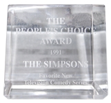 People's Choice Award for ''The Simpsons'' -- Awarded Favorite New Television Comedy Series in 1991 -- From the Sam Simon Estate