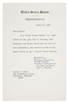John F. Kennedy Signed U.S. Senate ID Card -- With LOA From Evelyn Lincoln