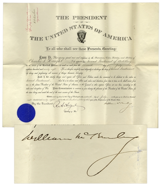 William McKinley Military Document Signed as President in 1898