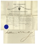 William McKinley Military Document Signed as President in 1898