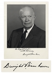 Dwight D. Eisenhower Signed 11 x 14 Photo as President -- With Letter From the White House