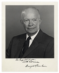 Dwight D. Eisenhower Signed 11'' x 14'' Photo as President -- With Letter From the White House