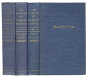 Herbert Hoover Signed Memoirs -- Set of 3 Books, All Signed