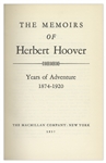 Herbert Hoover Signed Memoirs -- Set of 3 Books, All Signed
