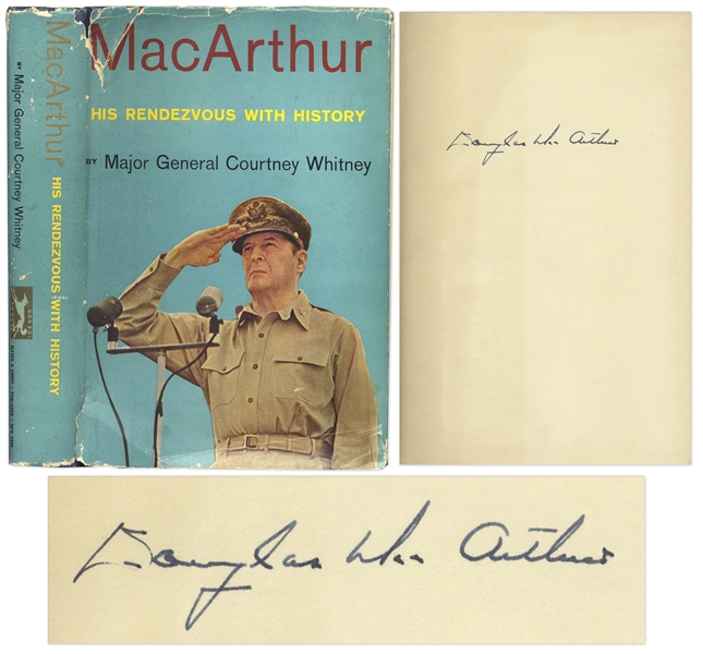 Douglas MacArthur Signed First Edition of ''MacArthur: His Rendezvous With History''