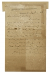 Alexander Stephens Autograph Letter Signed -- Upon House of Representatives Stamped Stationery