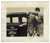 Henry Ford & Edsel Ford Signed Photo Display of One Millionth Ford -- With LOA from Ford Motor Company