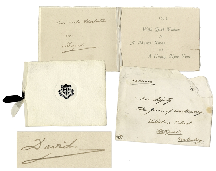 Edward VIII Signed Royal Christmas Card From 1913 -- Signed as the Prince of Wales