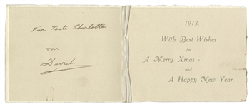 Edward VIII Signed Royal Christmas Card From 1913 -- Signed as the Prince of Wales