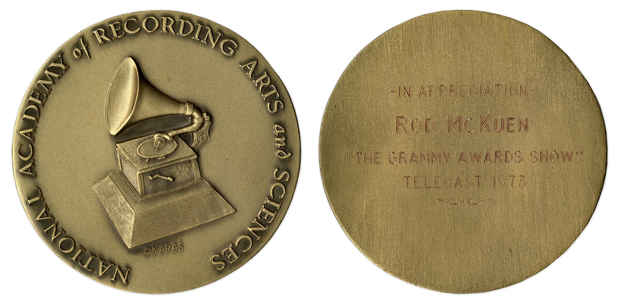 Grammy Nominee Award Medallion -- Awarded to 1960's Songwriter Rod McKuen