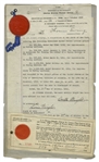 Orville Wright Signed Patent Document From 1916 ''for improvements in flying machines'' -- Very Rare