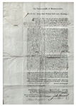 John Hancock 1781 Signed Appointment as Governor of Massachusetts
