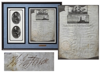 Thomas Jefferson & James Madison Signed 1807 Ships Passport