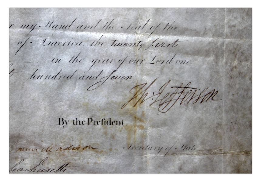 Thomas Jefferson & James Madison Signed 1807 Ship's Passport