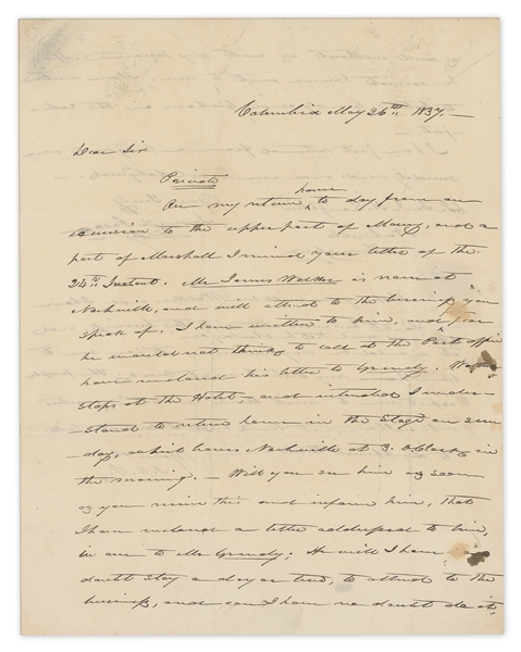 James Polk Autograph Letter Signed as Speaker of the House of Representatives
