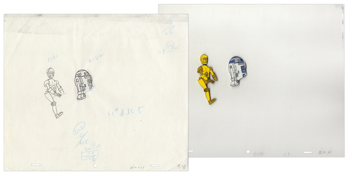 ''Star Wars: Droids'' Hand Painted Cel Featuring R2-D2 & C-3PO