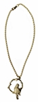 Keely Smith Gold Necklace, Given to Her by Robert Mitchum -- With 2 Photos of Keely Wearing Necklace